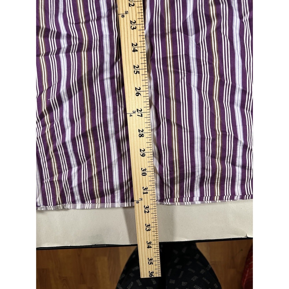 Peter Millar Dress Shirt Adult Large Purple White Striped Formal Quality Men's - Picture 8 of 14